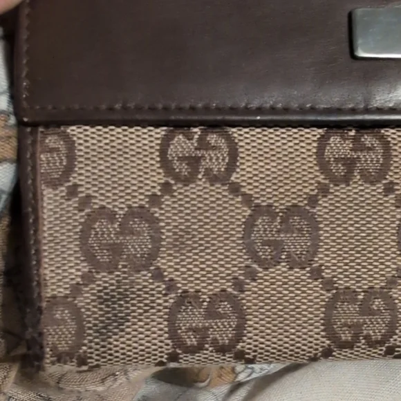 Gucci Signature Brown and Cream Clutch Vintage Italy Wallet - Picture 4 of 16